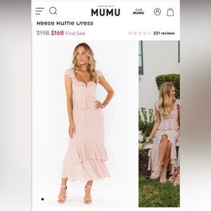 Show me your mumu Reese ruffle dress, Women’s light pink blush dress/bridesmaids